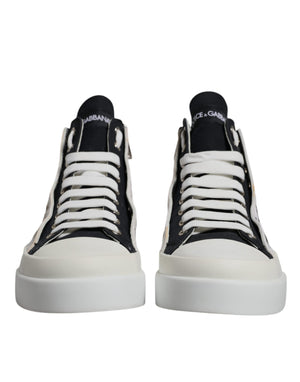 Weiß Schwarz Baumwolle High Top Turnschuhe Schuhe
