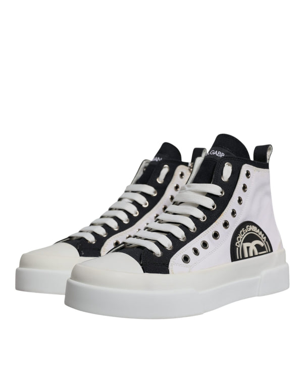 Weiß Schwarz Baumwolle High Top Turnschuhe Schuhe
