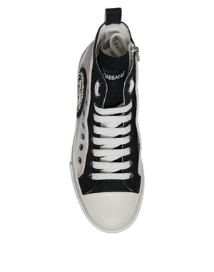 Weiß Schwarz Baumwolle High Top Turnschuhe Schuhe