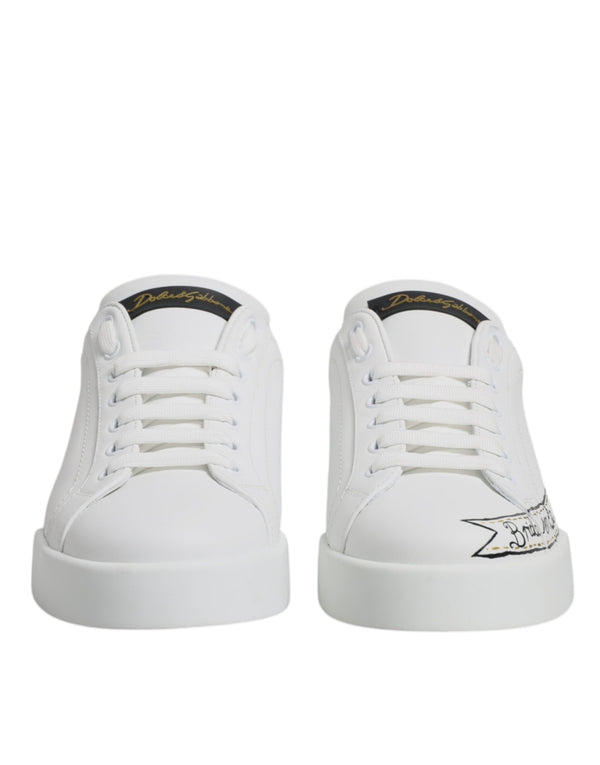 Weiße Leder Low Top Lace Up Sneakers Schuhe