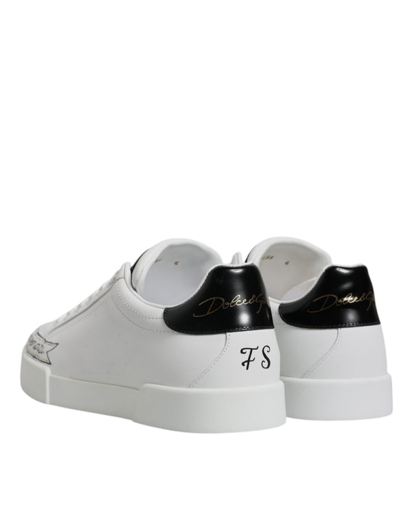 Weiße Leder Low Top Lace Up Sneakers Schuhe
