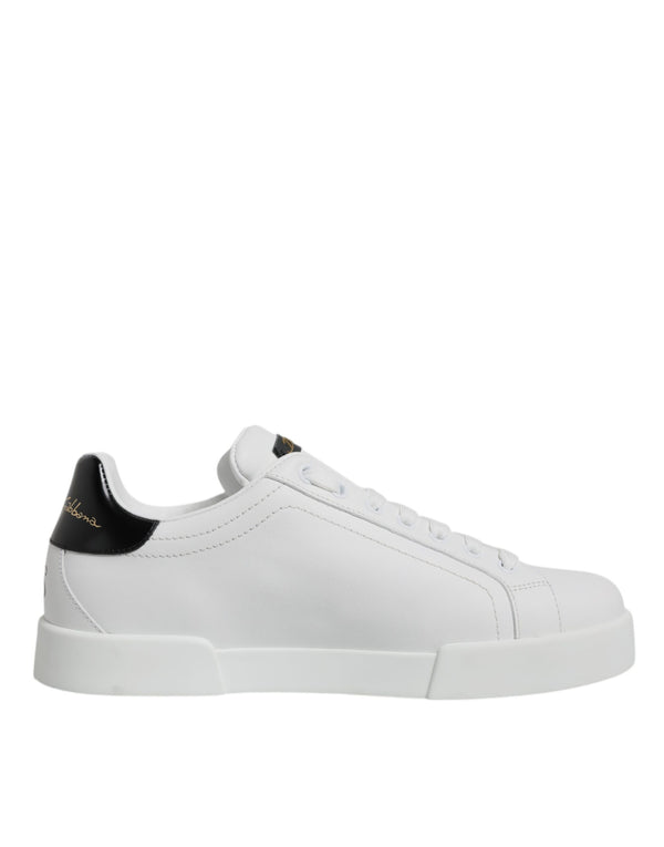 Weiße Leder Low Top Lace Up Sneakers Schuhe