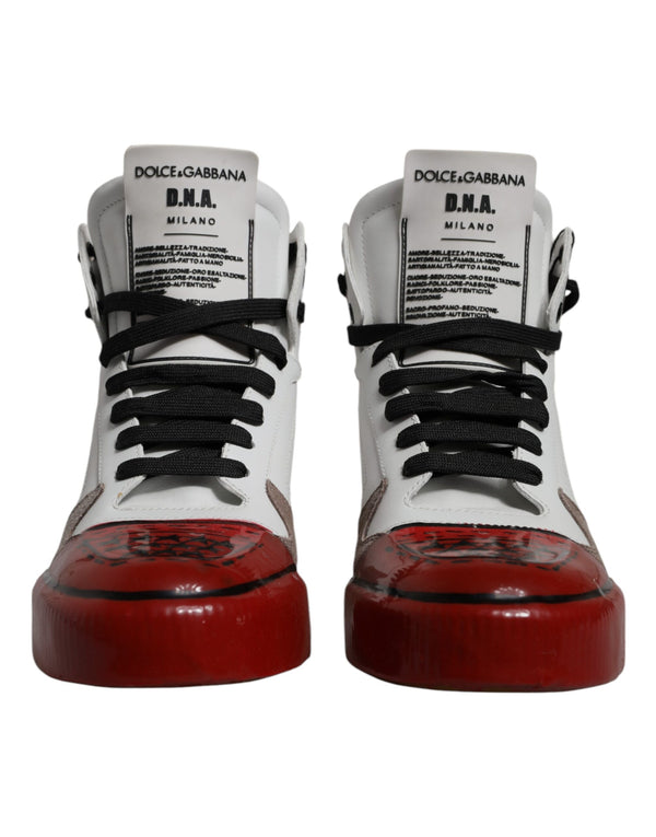 Multicolor Leder High Top Sneakers Schuhe