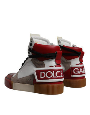 Multicolor Leder High Top Sneakers Schuhe