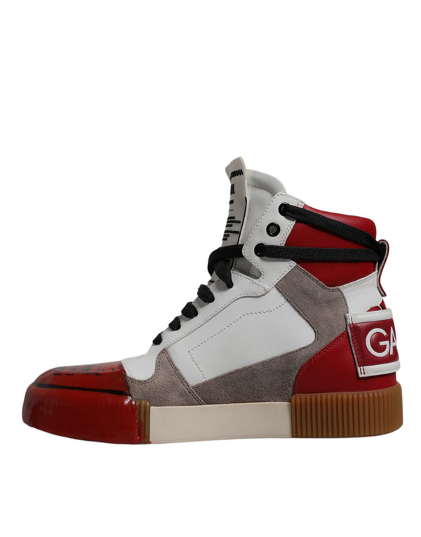 Multicolor Leder High Top Sneakers Schuhe