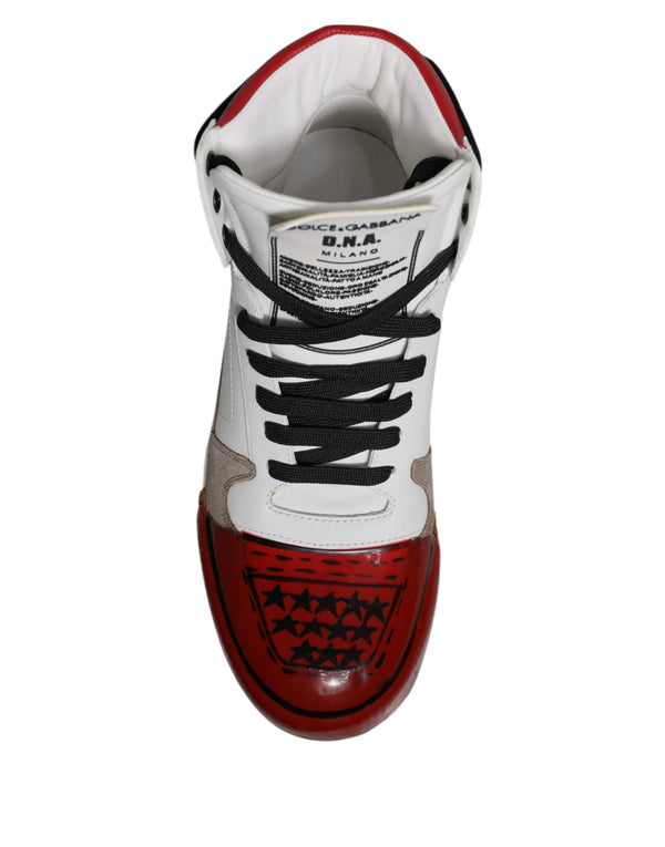 Multicolor Leder High Top Sneakers Schuhe