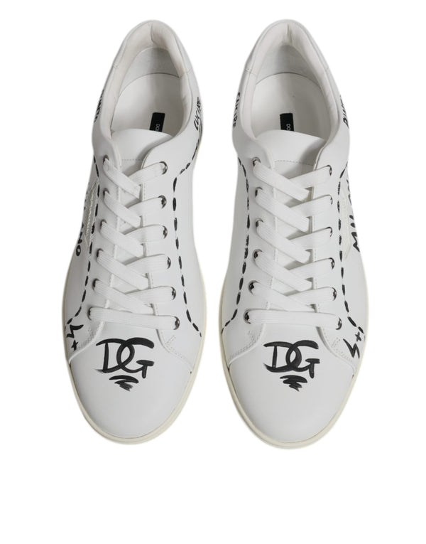 Weiß Leder Milano Low Top Turnschuhe Schuhe