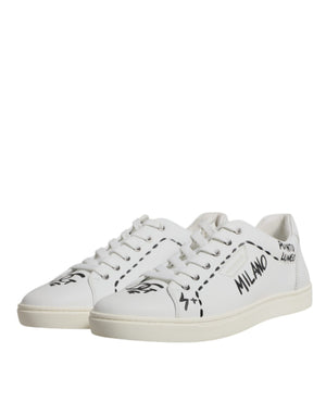 Weiß Leder Milano Low Top Turnschuhe Schuhe
