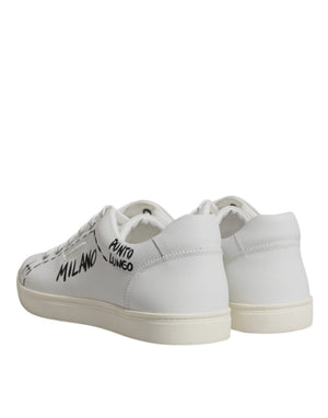 Weiß Leder Milano Low Top Turnschuhe Schuhe