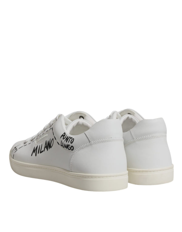 Weiß Leder Milano Low Top Turnschuhe Schuhe