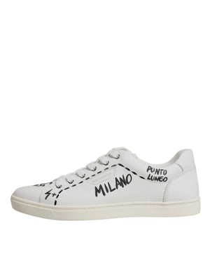Weiß Leder Milano Low Top Turnschuhe Schuhe