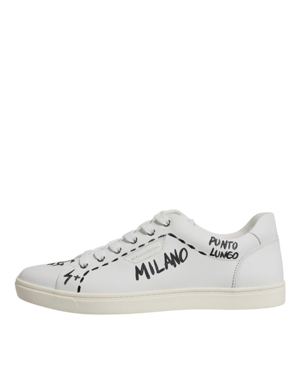 Weiß Leder Milano Low Top Turnschuhe Schuhe