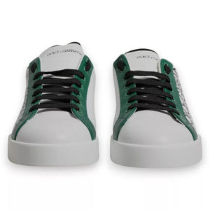 Weiß Grün Leder Crown Milano Turnschuhe Schuhe