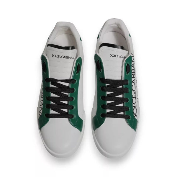 Weiß Grün Leder Crown Milano Turnschuhe Schuhe
