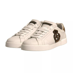 Weiß Crown Patch Portofino Turnschuhe Schuhe
