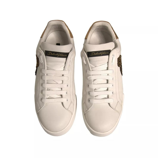 Weiß Crown Patch Portofino Turnschuhe Schuhe
