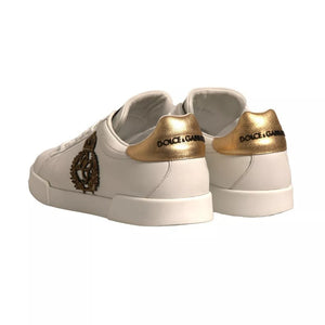 Weiß Crown Patch Portofino Turnschuhe Schuhe
