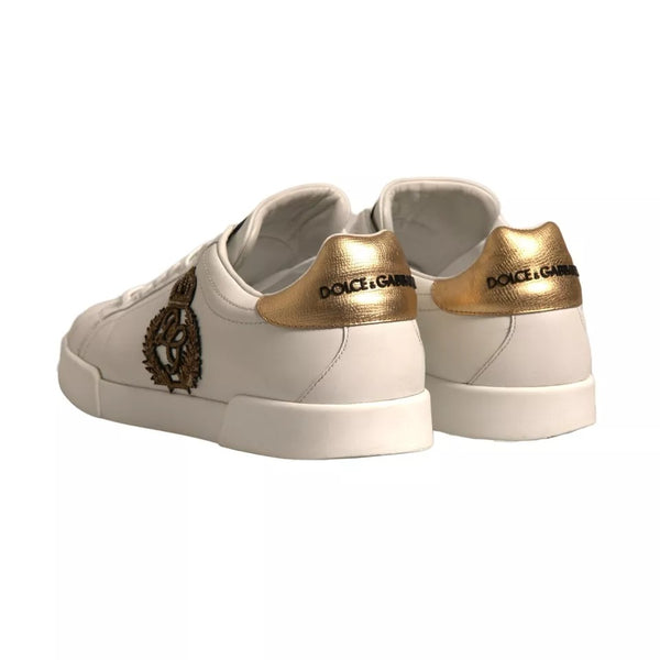Weiß Crown Patch Portofino Turnschuhe Schuhe