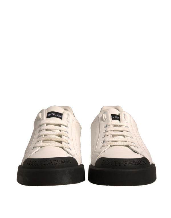 Weiß Leder Logo Portofino Turnschuhe Schuhe