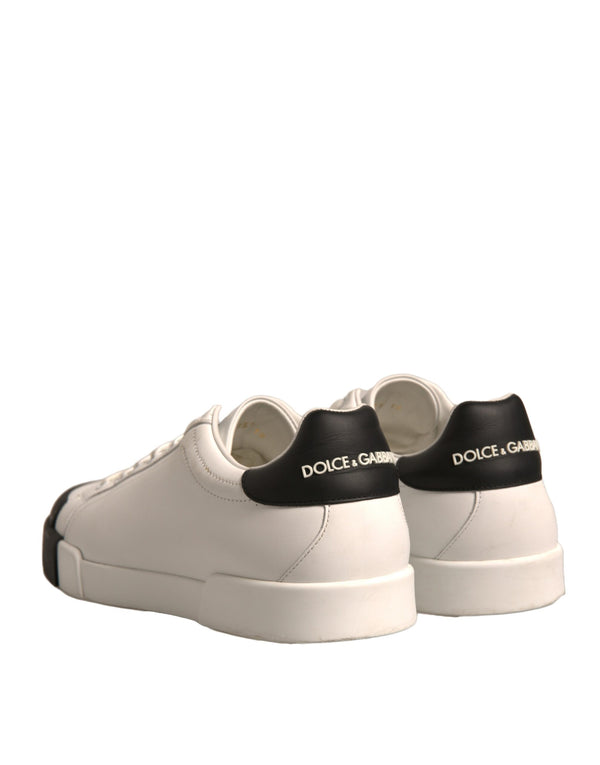 Weiß Leder Logo Portofino Turnschuhe Schuhe