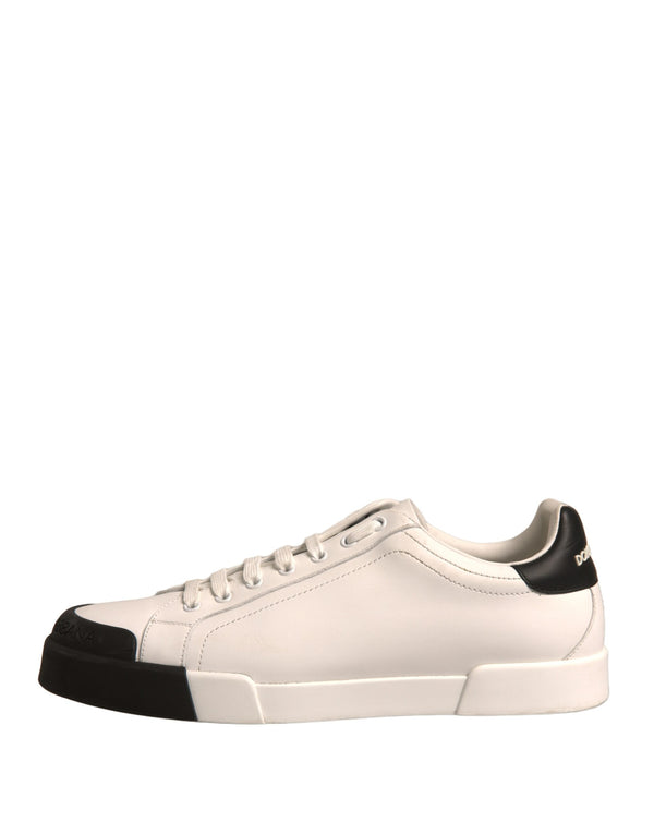 Weiß Leder Logo Portofino Turnschuhe Schuhe