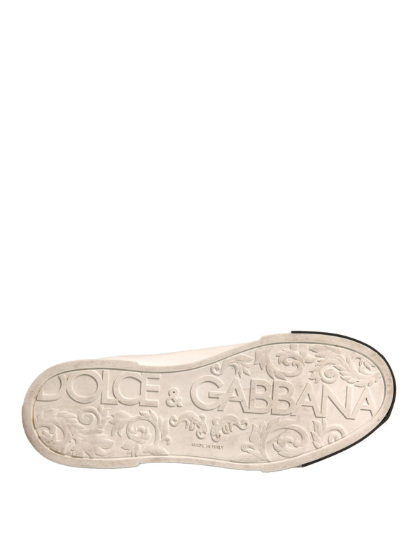 Weiß Leder Logo Portofino Turnschuhe Schuhe