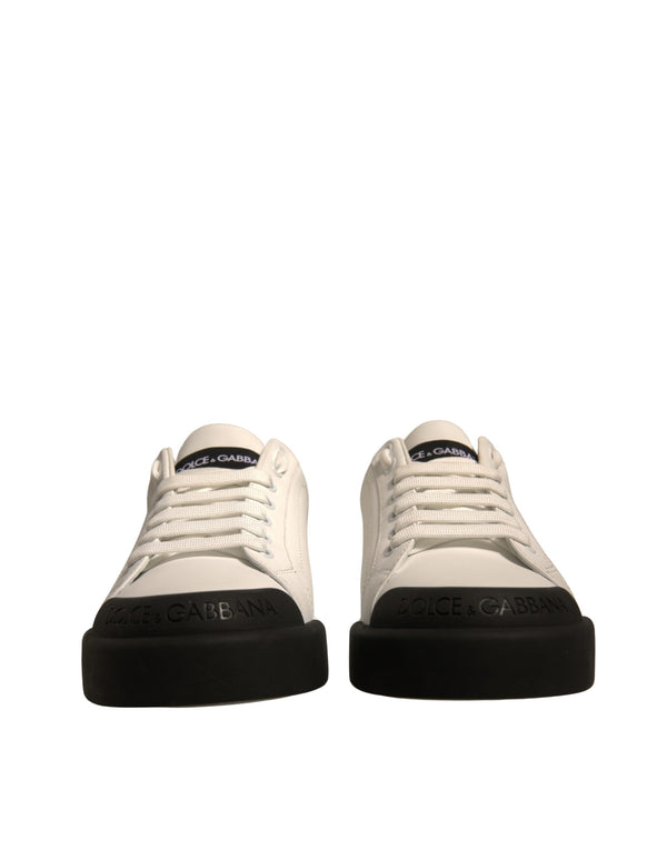 Weiß Leder Logo Portofino Turnschuhe Schuhe
