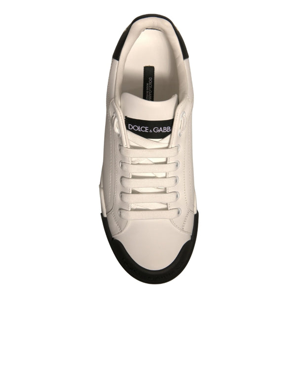 Weiß Leder Logo Portofino Turnschuhe Schuhe