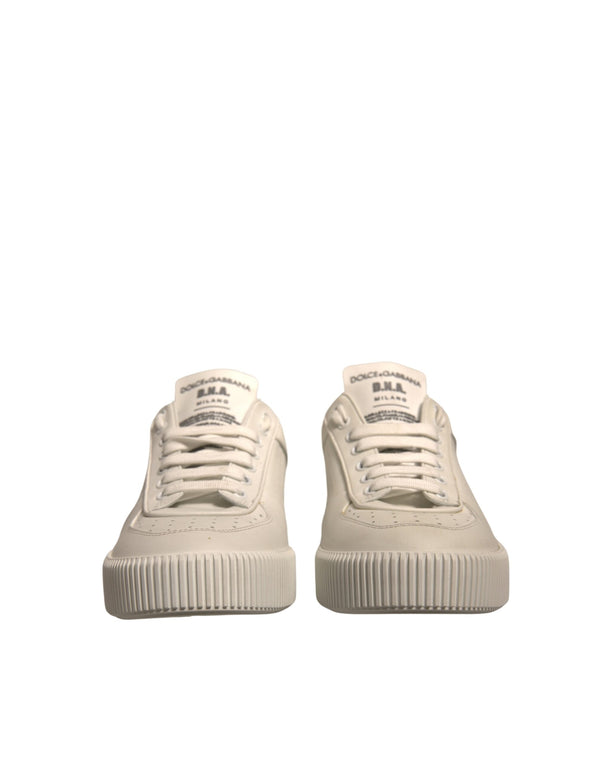 Weiß Miami Leder Low Top Turnschuhe Schuhe