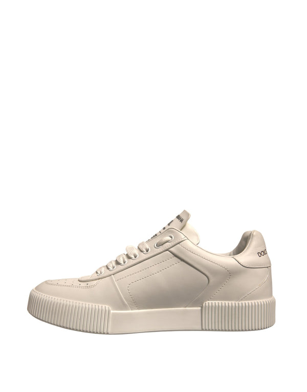 Weiß Miami Leder Low Top Turnschuhe Schuhe