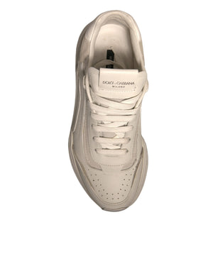 Weiß Daymaster Leder Low Top Turnschuhe Schuhe