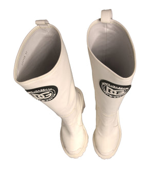 Weiß DG Logo Hi Trekking Plateau Biker Stiefel Schuhe