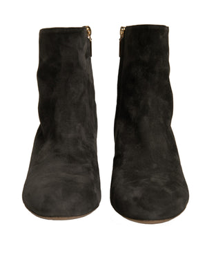 Schwarze verschönerte Absatzstiefel Schuhe