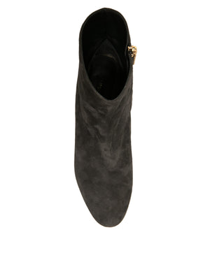 Schwarze verschönerte Absatzstiefel Schuhe