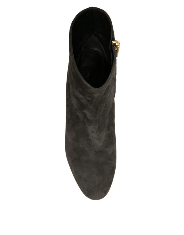 Schwarze verschönerte Absatzstiefel Schuhe