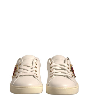 Weiß Leder Gold Rot Herz Turnschuhe Schuhe
