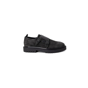 Schwarze Leder-Flachstiefel