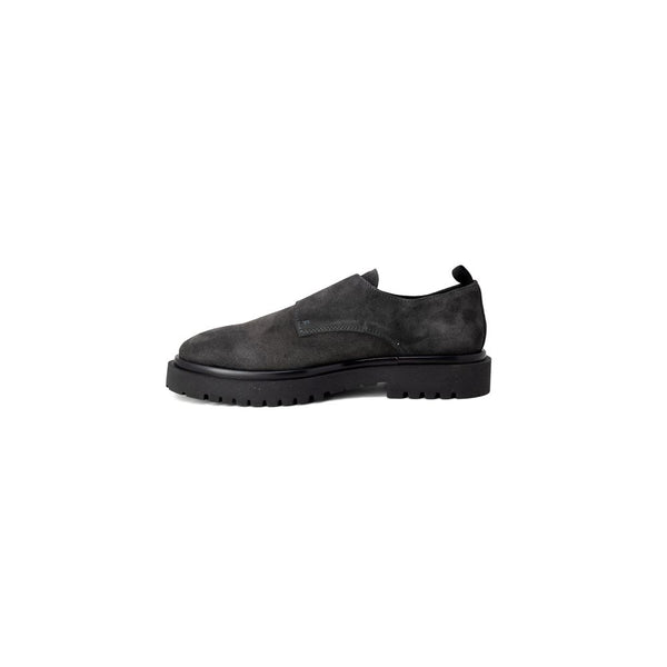 Schwarze Leder-Flachstiefel