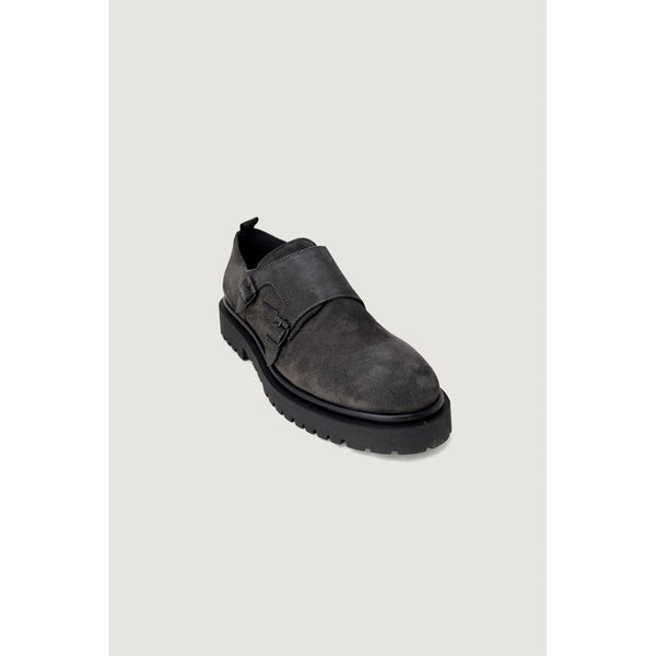 Schwarze Leder-Flachstiefel