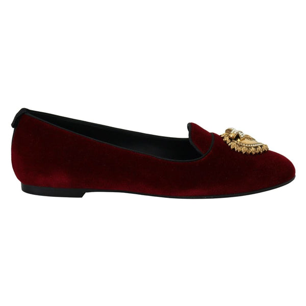 Elegante bordeauxrote Slip-On-Loafer aus Baumwolle