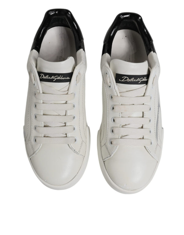Weiß Schwarz Logo Portofino Herren Sneaker Schuhe