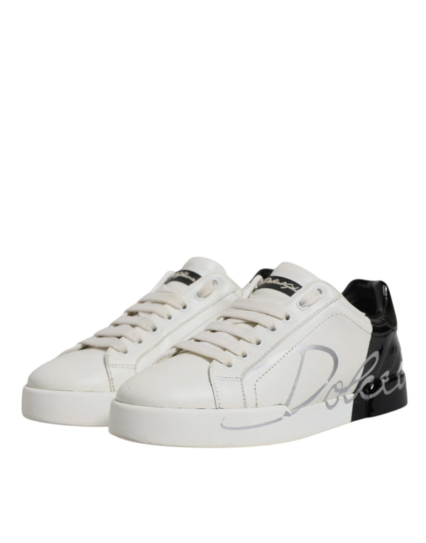 Weiß Schwarz Logo Portofino Herren Sneaker Schuhe