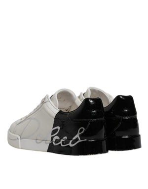 Weiß Schwarz Logo Portofino Herren Sneaker Schuhe