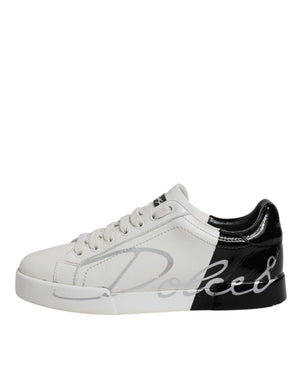 Weiß Schwarz Logo Portofino Herren Sneaker Schuhe