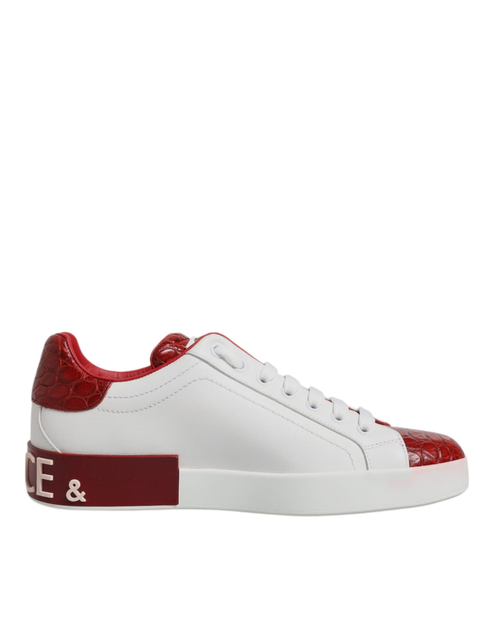 Weiß Rot Leder Portofino Männer Sneaker Schuhe