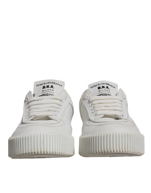 Weiß Miami Leder Low Top Turnschuhe Schuhe