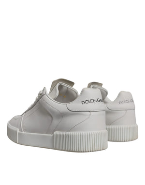 Weiß Miami Leder Low Top Turnschuhe Schuhe