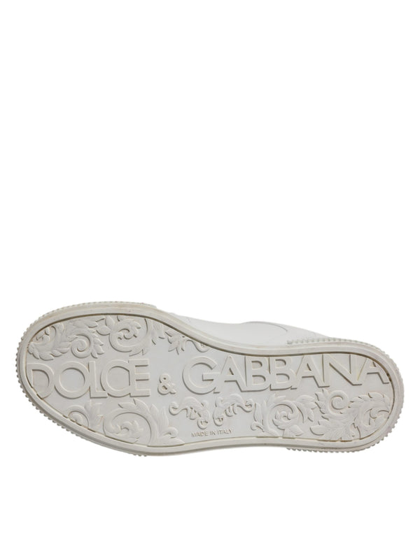 Weiß Miami Leder Low Top Turnschuhe Schuhe