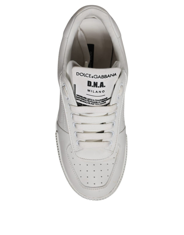 Weiß Miami Leder Low Top Turnschuhe Schuhe