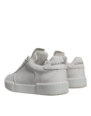Weiß Miami Leder Low Top Turnschuhe Schuhe